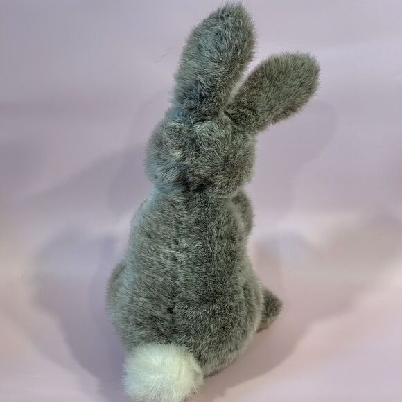 Vintage Gund Light Grey Bunny Rabbit w Green Detail Excellent Condition 11.5” - Picture 4 of 9